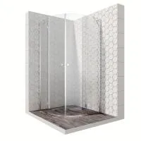 Полукруглое душевое ограждение с распашными наружу дверями 