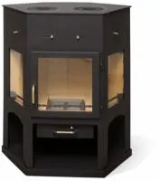 Печь-камин АОТК  11.0   (в модификации "Енисей  с плитой")