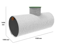 Горизонтальная станция биол. очистки KANN ECO - 3, 1-3 человека (400 л/сутки), залп. сброс 100 л. ввод 120см, самотечный