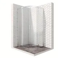 Полукруглое душевое ограждение с раздвижными дверями 